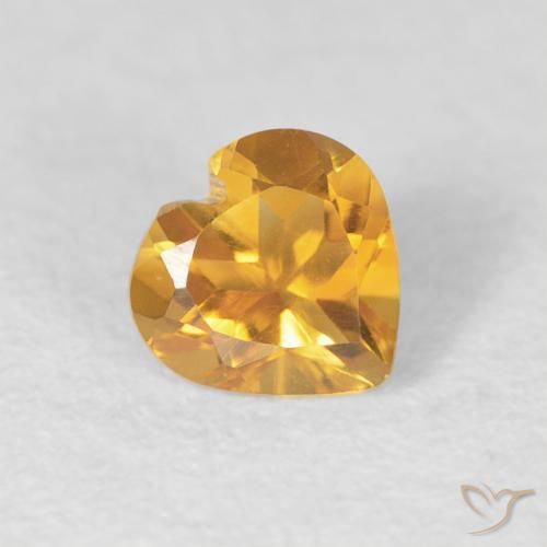 0.40ct Натуральный Темно-золотой Цитрин, Сердце, Чистота VVS