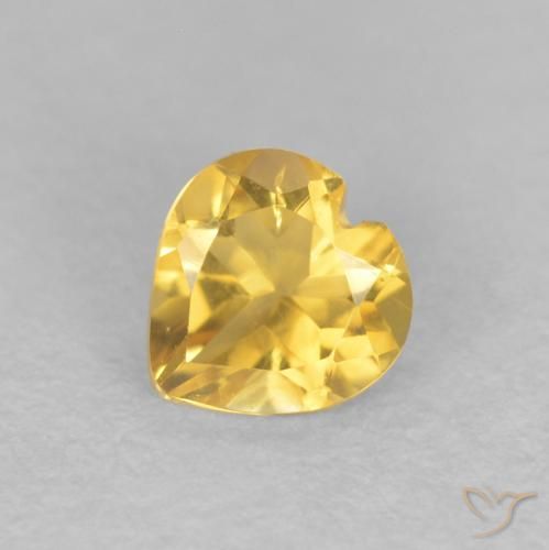 0.35ct Натуральный Золотисто-оранжевый Цитрин, Сердце, Чистота VVS