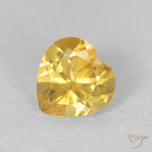 0.42ct Натуральный Золотисто-оранжевый Цитрин, Сердце, Чистота VVS