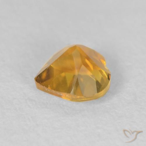 0.43 карата, натуральный Medium Light Orange-Gold Цитрин, Сердце, Чистота VVS