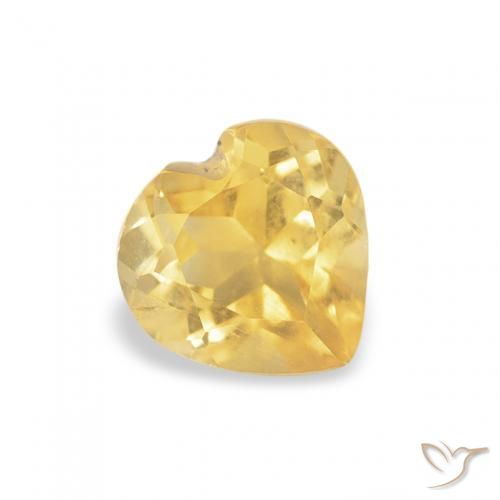 0.50ct Натуральный Среднее золото Цитрин, Сердце, Чистота VS