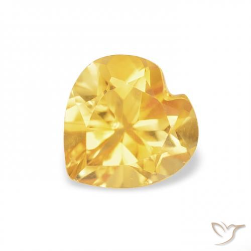 0.74ct Натуральный Золотисто-оранжевый Цитрин, Сердце, VVS-VS