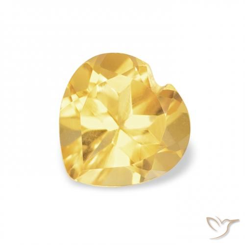 0.72ct Натуральный Золотисто-оранжевый Цитрин, Сердце, VVS-VS