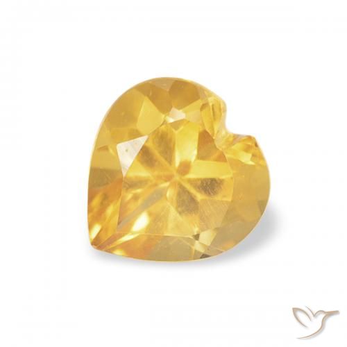0.41ct Натуральный Средний золотой Цитрин, Сердце, VVS-VS