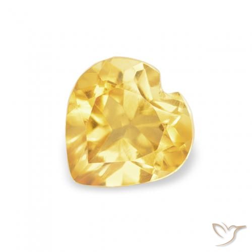 0.48ct Натуральный Средний золотой Цитрин, Сердце, VVS-VS