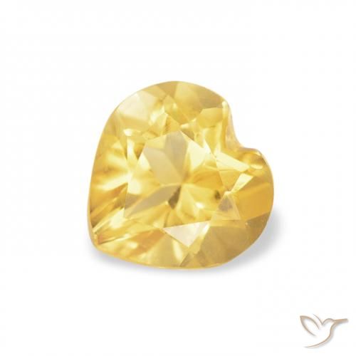 0.64ct Натуральный Золотисто-оранжевый Цитрин, Сердце, VVS-VS