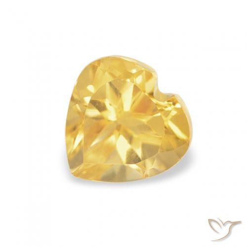 0.57ct Натуральный Средний золотой Цитрин, Сердце, VVS-VS