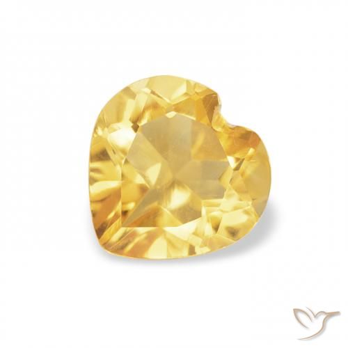0.67ct Натуральный Золотисто-оранжевый Цитрин, Сердце, VVS-VS
