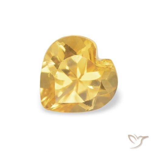 0.46ct Натуральный Золотисто-оранжевый Цитрин, Сердце, VVS-VS
