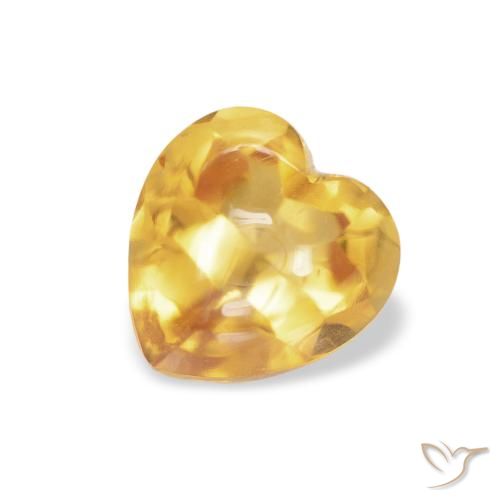 0.90ct Натуральный Среднее золото Цитрин, Сердце, Прозрачный