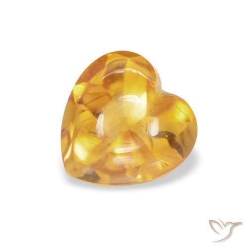 1.00ct Натуральный Medium Light Orange-Gold Цитрин, Сердце, Прозрачный