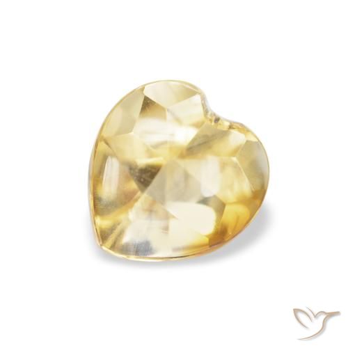 0.75ct Натуральный Светлое золото Цитрин, Сердце, Прозрачный