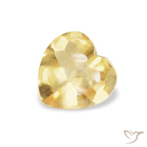 0.74ct Натуральный Светло-желтый Цитрин, Сердце, Прозрачный