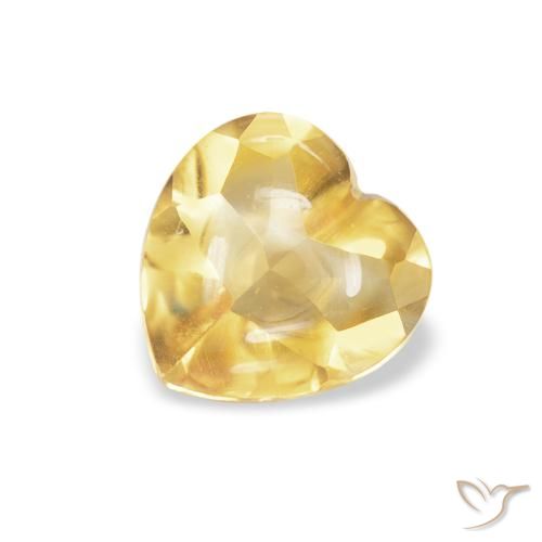 0.76ct Натуральный Золотисто-оранжевый Цитрин, Сердце, Прозрачный