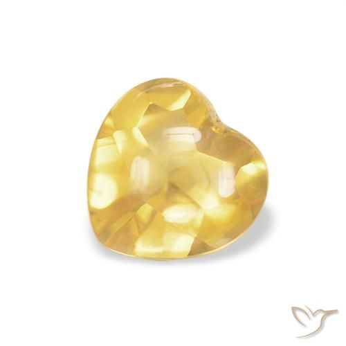 0.76ct Натуральный Среднее золото Цитрин, Сердце, Прозрачный