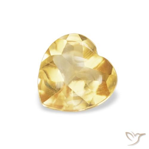 0.74ct Натуральный Золотой Цитрин, Сердце, Прозрачный