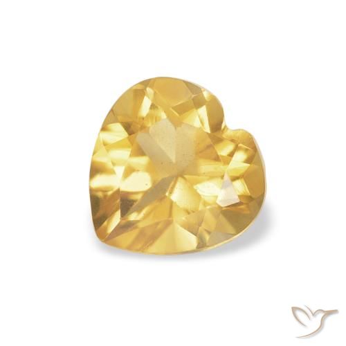 0.73ct Натуральный Среднее золото Цитрин, Сердце, Прозрачный