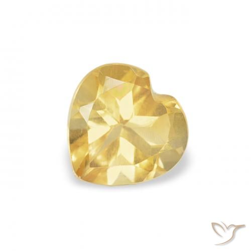 0.42ct Натуральный Тосканский желтый Цитрин, Сердце, Чистота VS