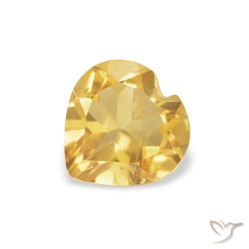 0.70ct Натуральный Средний золотой Цитрин, Сердце, Чистота VS