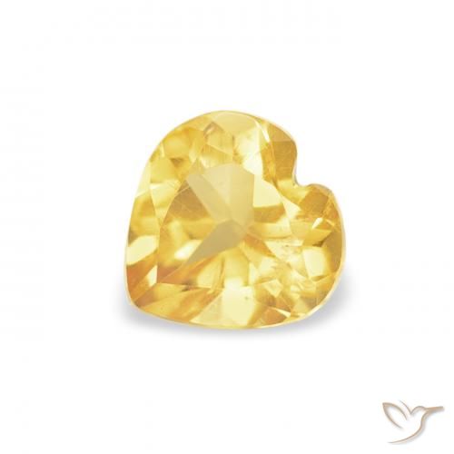 0.45ct Натуральный Золотисто-оранжевый Цитрин, Сердце, Чистота VS