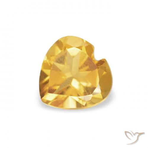 0.42ct Натуральный Яркое золото Цитрин, Сердце, Чистота VS
