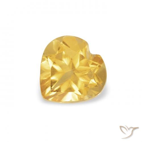 0.48ct Натуральный Золотисто-оранжевый Цитрин, Сердце, Чистота VS