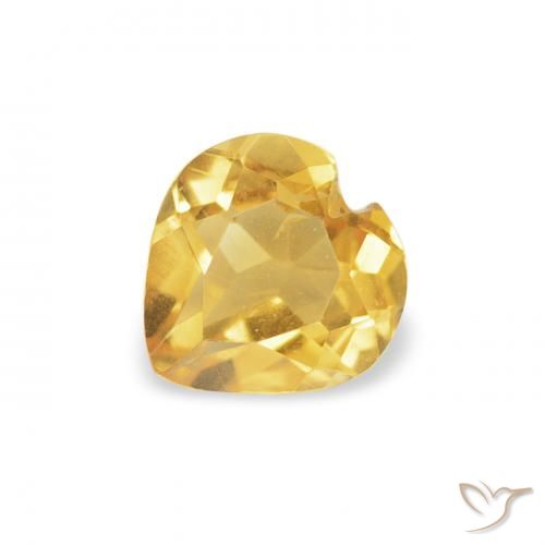 0.40ct Натуральный Средний золотой Цитрин, Сердце, Чистота VS