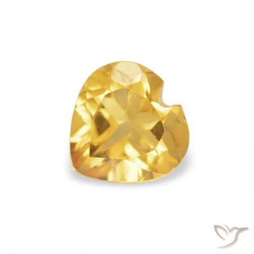 0.39ct Натуральный Золотисто-оранжевый Цитрин, Сердце, Чистота VS