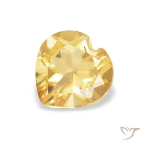 0.74ct Натуральный Средний золотой Цитрин, Сердце, Чистота VVS