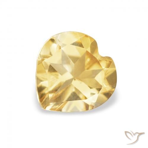 0.62ct Натуральный Золотой Цитрин, Сердце, Чистота VVS