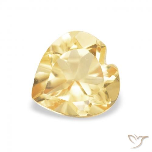 0.72ct Натуральный Светлое золото Цитрин, Сердце, Чистота VVS