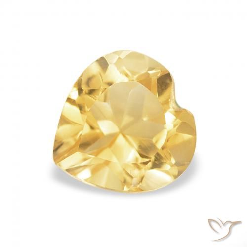 0.74ct Натуральный Светло-золотисто-желтый Цитрин, Сердце, Чистота VVS