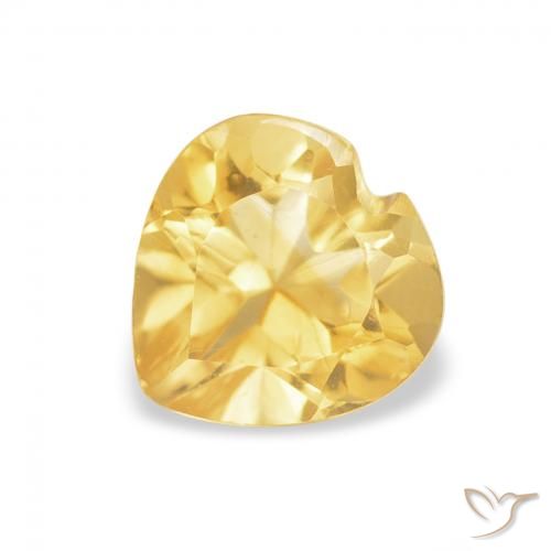 0.75ct Натуральный Светло-золотисто-желтый Цитрин, Сердце, Чистота VVS