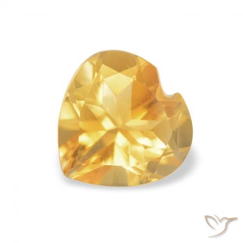 0.73ct Натуральный Среднее золото Цитрин, Сердце, Чистота VVS