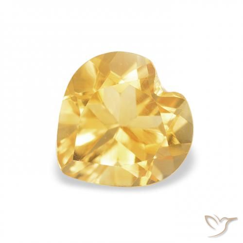 0.84ct Натуральный Золотой Цитрин, Сердце, Чистота VVS