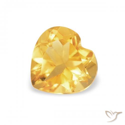 0.44ct Натуральный Top Gold Цитрин, Сердце, Чистота VVS