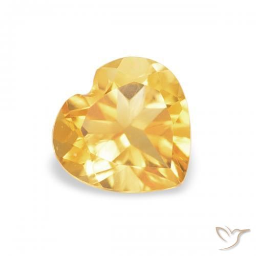 0.44 карата, натуральный Top Gold Цитрин, Сердце, Чистота VVS