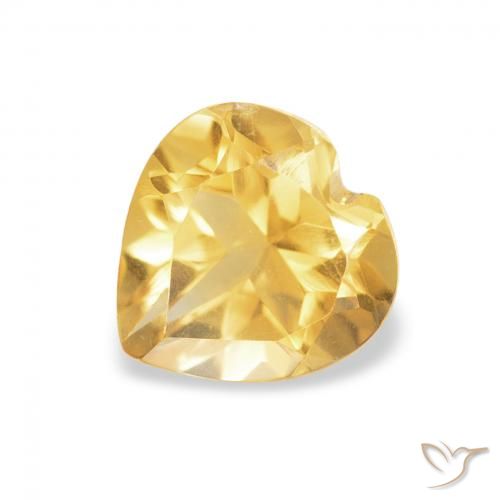 0.69ct Натуральный Золотой Цитрин, Сердце, Чистота VVS