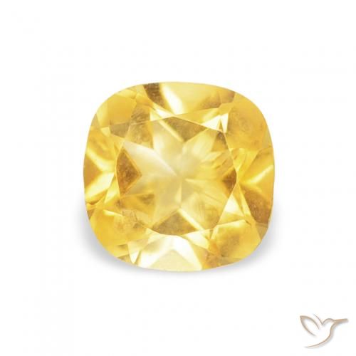 0.50ct Натуральный Тосканский желтый Цитрин, Подушка, Чистота VS
