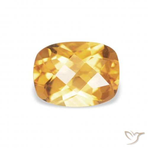 1.29 карата, натуральный Medium Light Orange-Gold Цитрин, Подушка, Чистота VVS