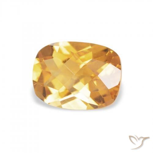 1.29 карата, натуральный Medium Light Orange-Gold Цитрин, Подушка, Чистота VVS