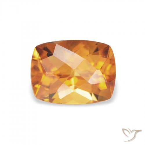 1.49ct Натуральный Глубокий оранжево-золотой Цитрин, Подушка, Чистота VVS