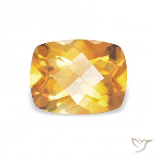1.35ct Натуральный Оранжево-золотой Цитрин, Подушка, Чистота VVS