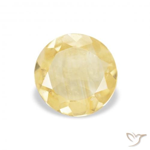 0.73ct Натуральный Светло-желтый Цитрин, Круглый, Чистота VVS