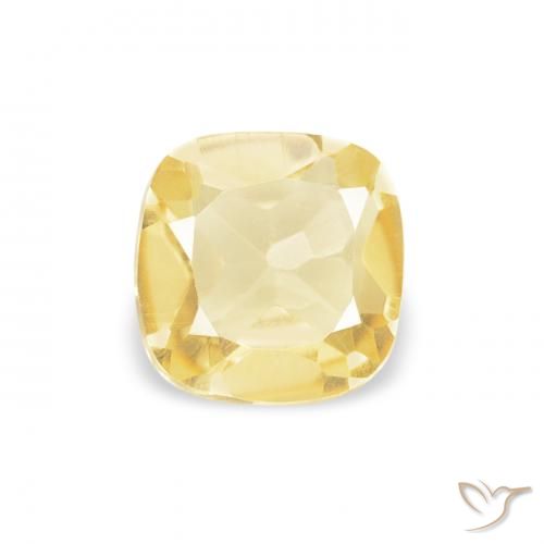 0.42ct Натуральный Светло-желтый Цитрин, Подушка, VVS-VS