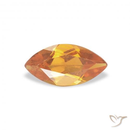 0.44ct Натуральный Глубокий оранжево-золотой Цитрин, Маркиза, Чистота VVS