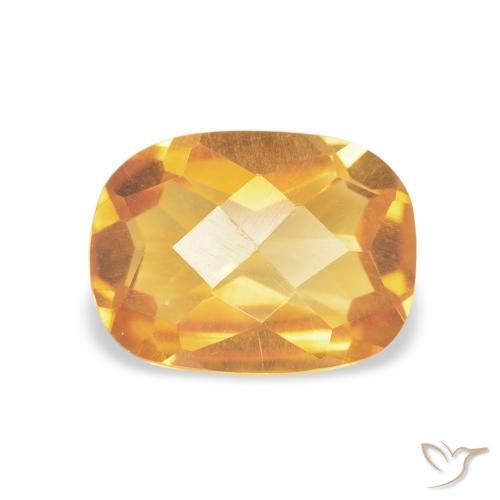 1.17ct Натуральный Оранжево-золотой Цитрин, Подушка, VVS-VS