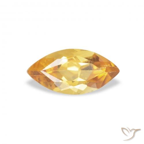0.43ct Натуральный Medium Light Orange-Gold Цитрин, Маркиза, VVS-VS