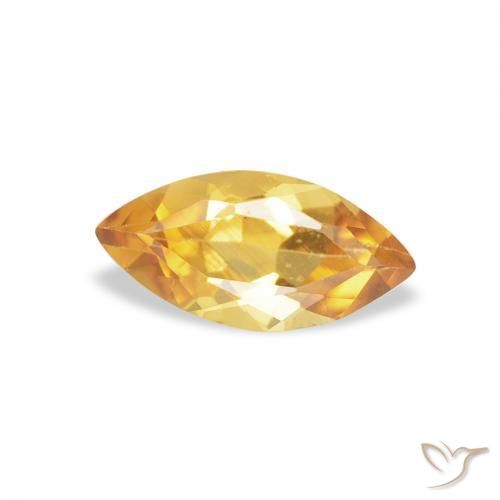 0.43 карата, натуральный Medium Light Orange-Gold Цитрин, Маркиза, VVS-VS