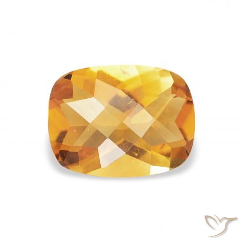 1.04ct Натуральный Темно-золотой апельсин Цитрин, Подушка, Чистота VS